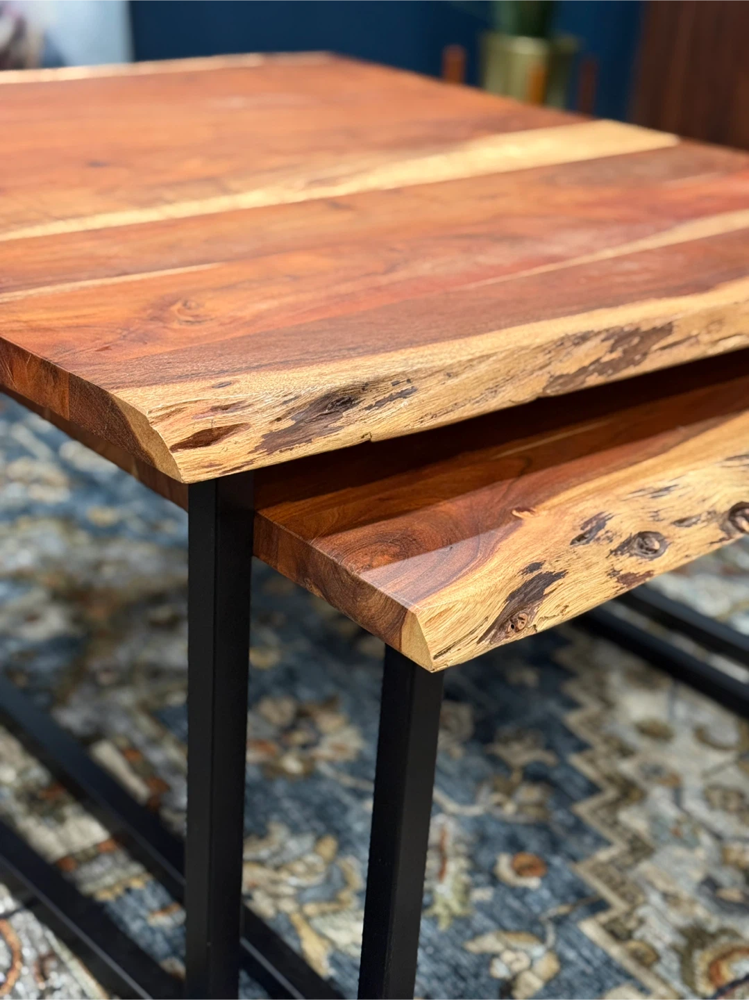 Nesting Coffee Tables - Live Edge Wood & Metal - photo 2