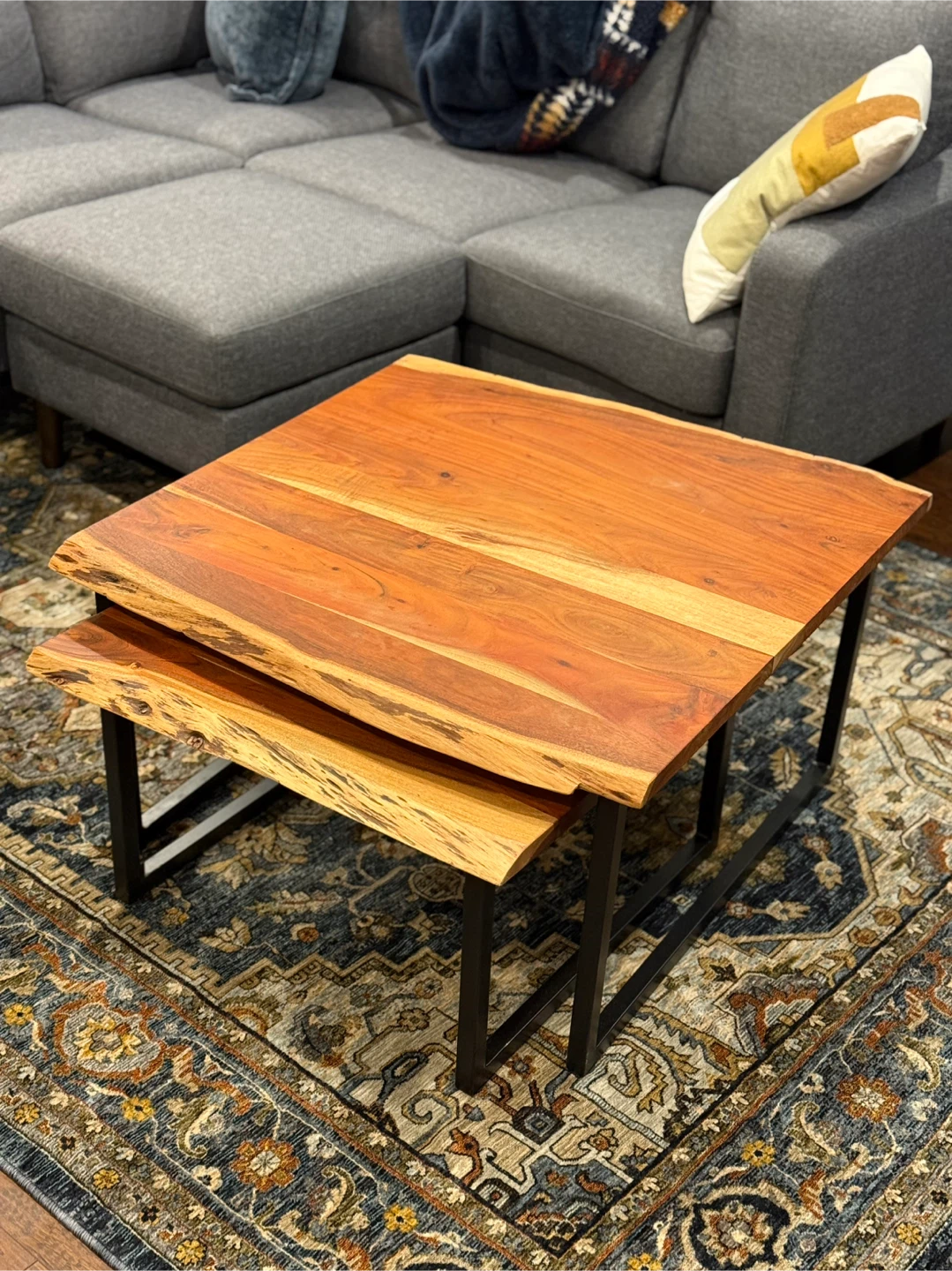 Nesting Coffee Tables - Live Edge Wood & Metal - photo 5