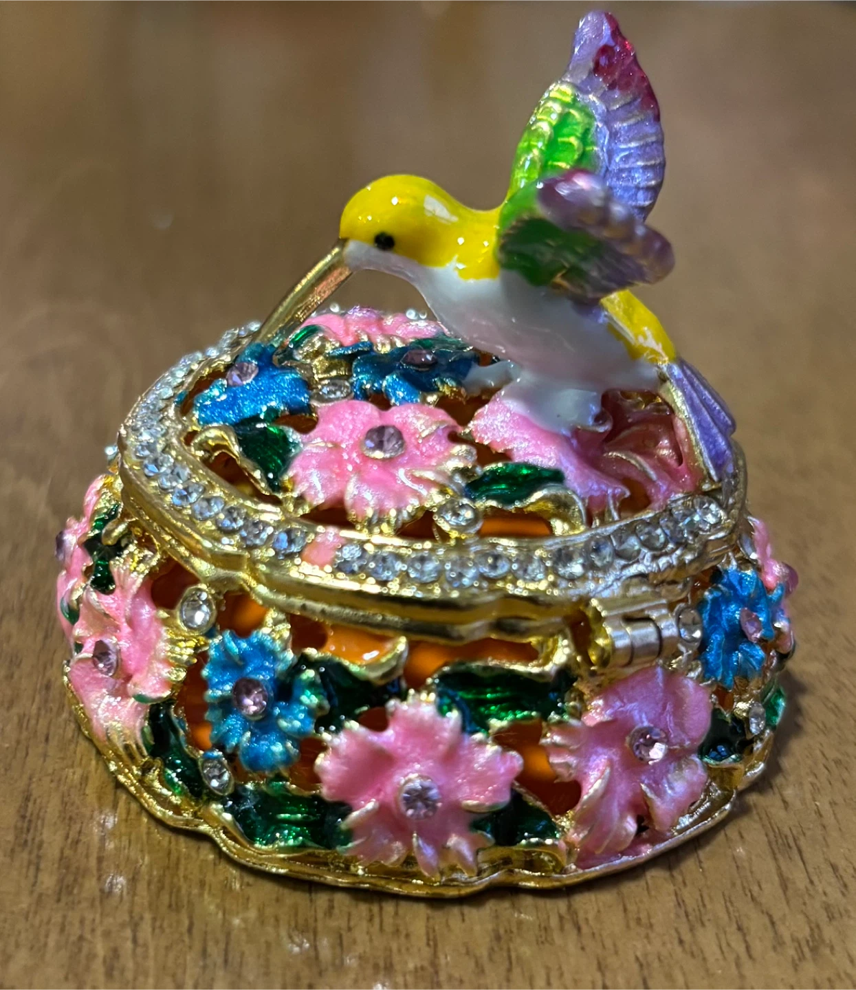 Brand New-Small Decorative Trinket Box with Hummingbird