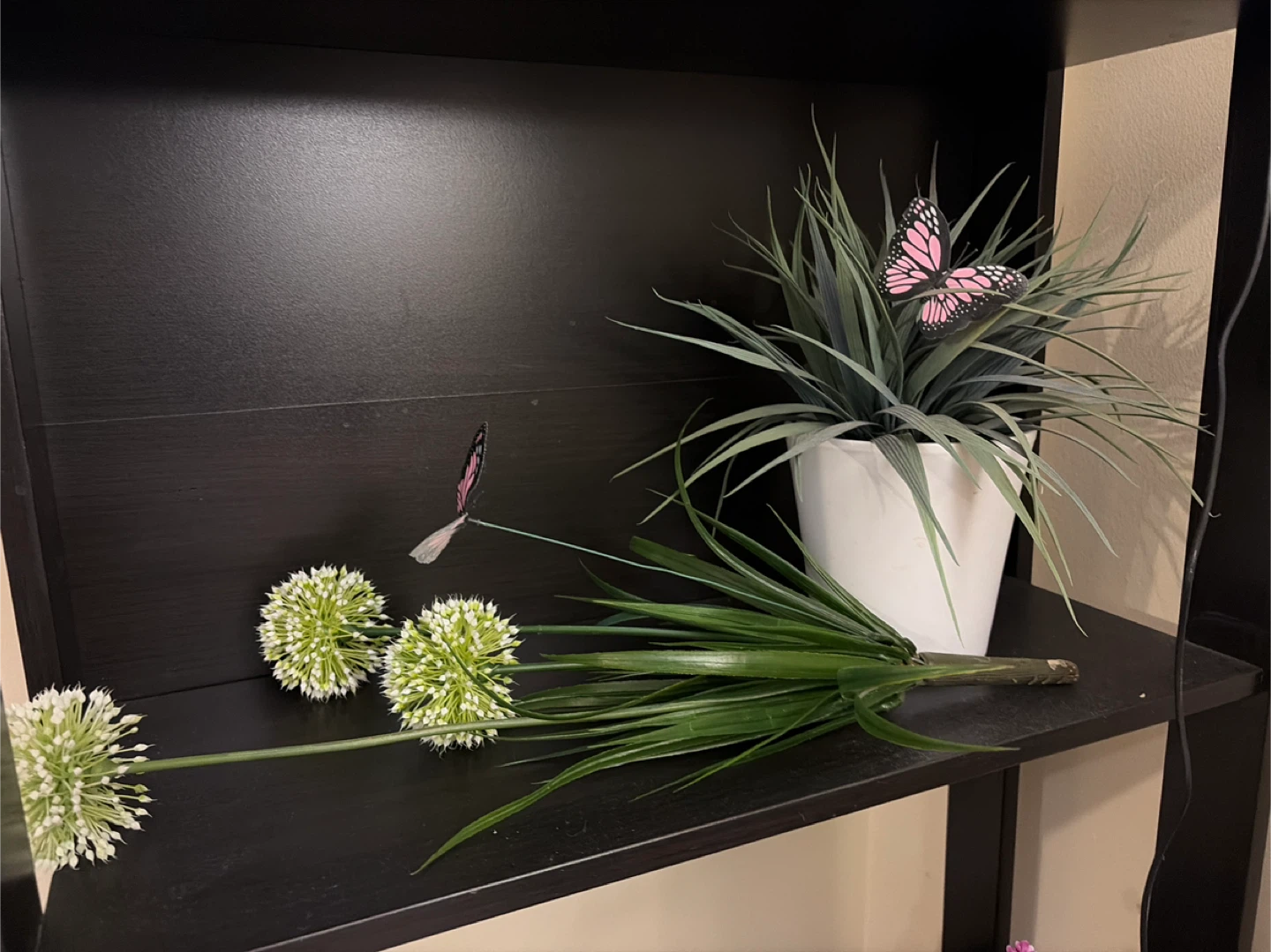 Faux Allium Flowers & Grass Plant
