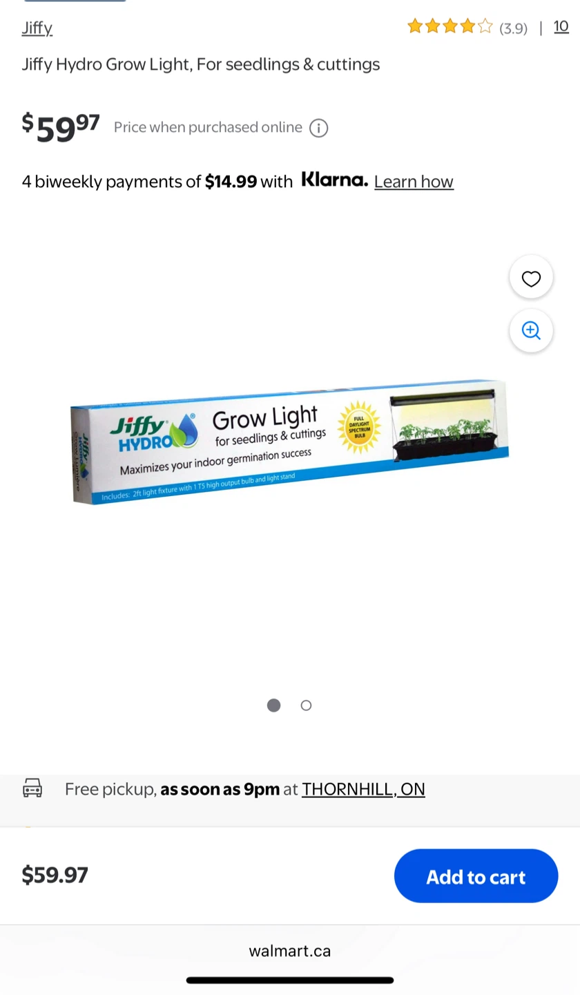 Jiffy Hydro LED Grow Light for Seedlings