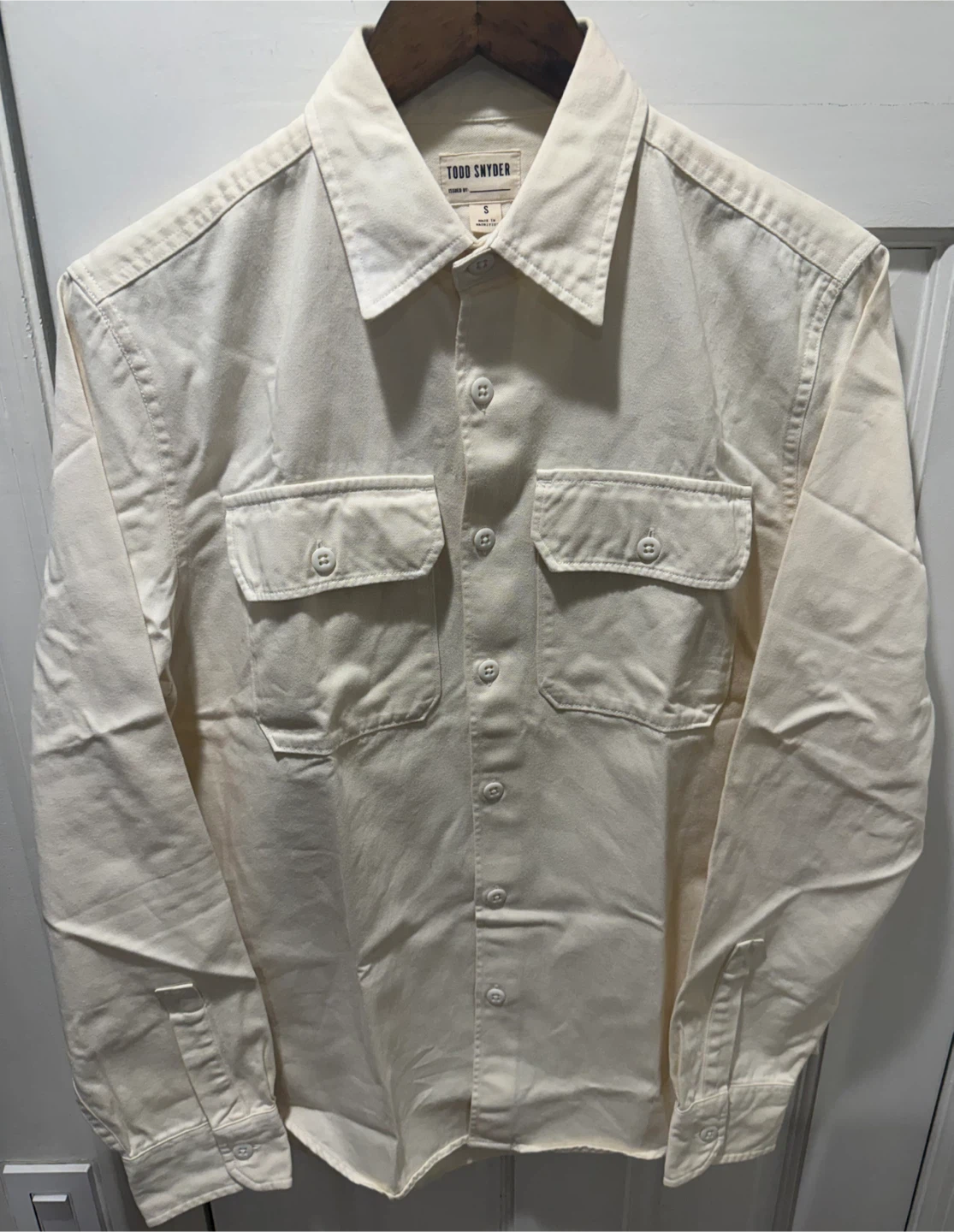 Todd Snyder Utility Shirt - Size S - Ivory 🥕