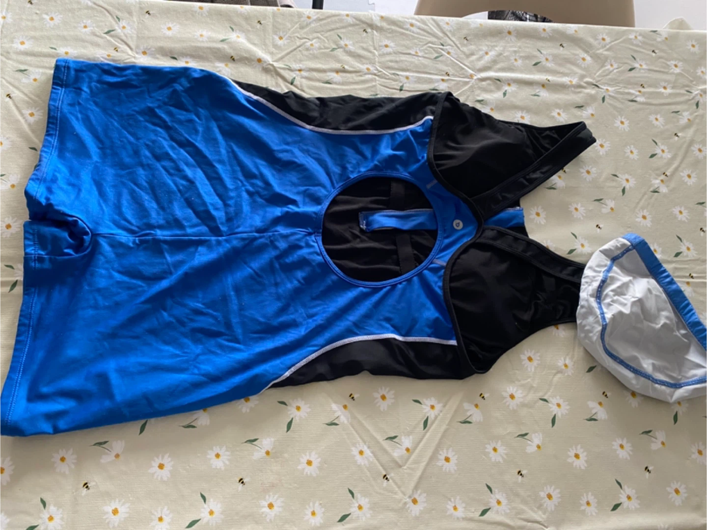 Swimsuit with Cap - Blue & Black - photo 2