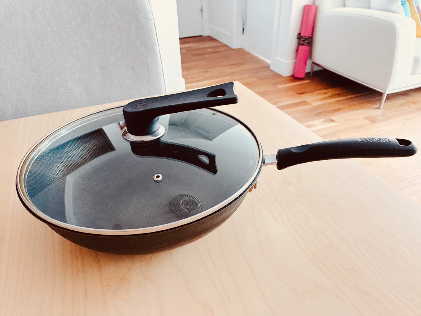 30cm SUPOR Iron Wok with Lid
