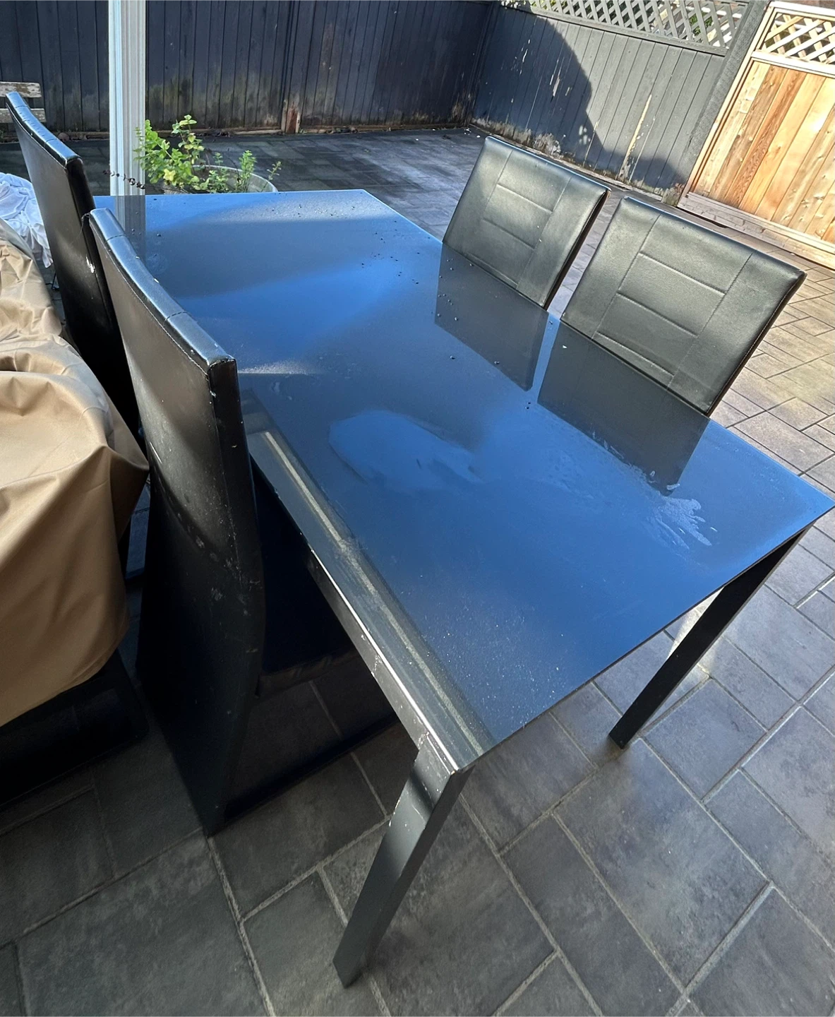 Black Dining Table with 4 Chairs