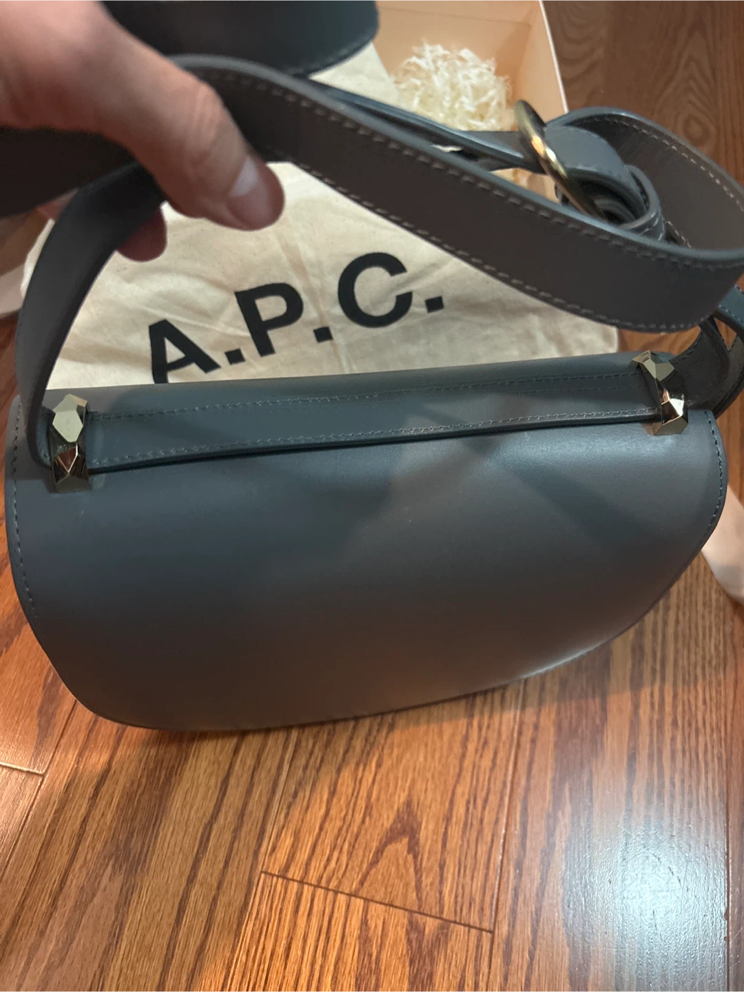 A.P.C. Grey Leather Handbag - photo 3