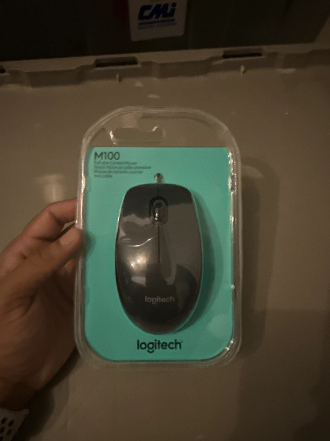 New Logitech M100 Corded Mouse - Black