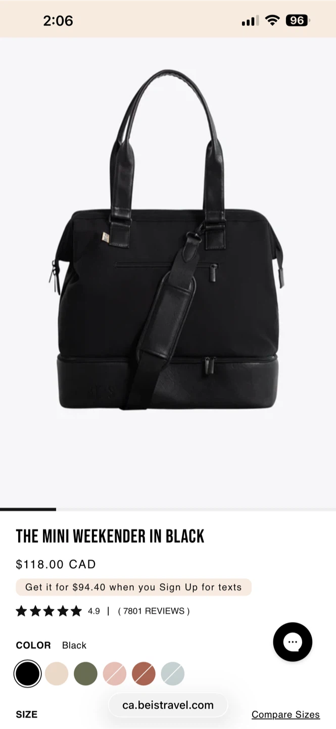 BÉIS - The Mini Weekender in Black