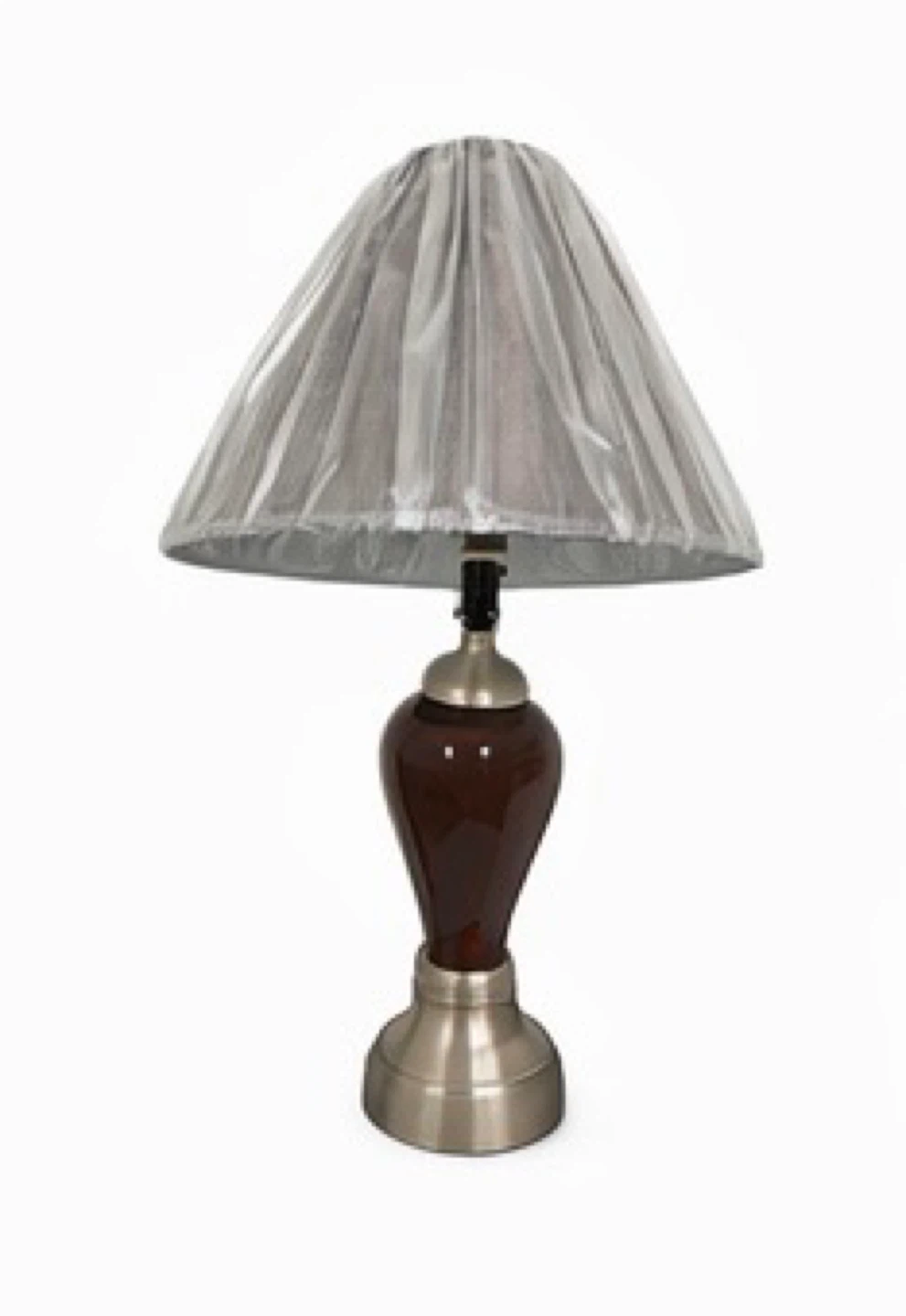 Table Lamp with Shade - Brown & Silver🥕