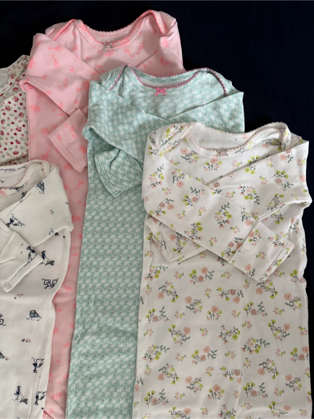 Baby Girl 5-Pack Sleeper Gowns Carters - Newborn-3m - photo 3