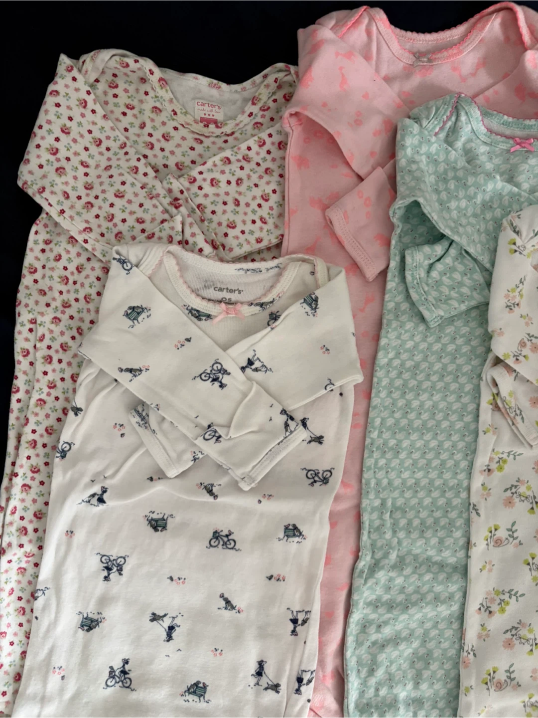 Baby Girl 5-Pack Sleeper Gowns Carters - Newborn-3m - photo 2