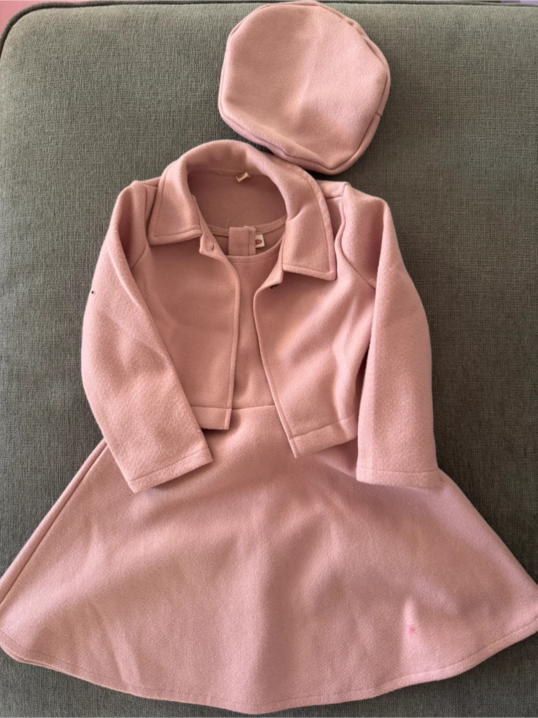 Pink Dress with Jacket and Hat