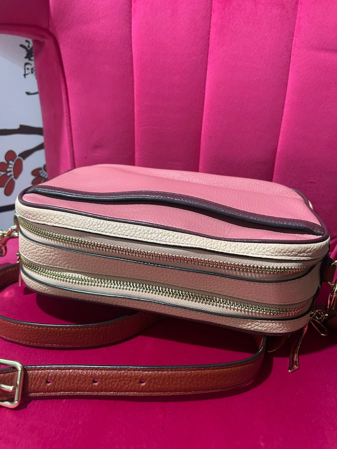 Coach Two-Tone Pink and Tan Crossbody Bag - photo 3
