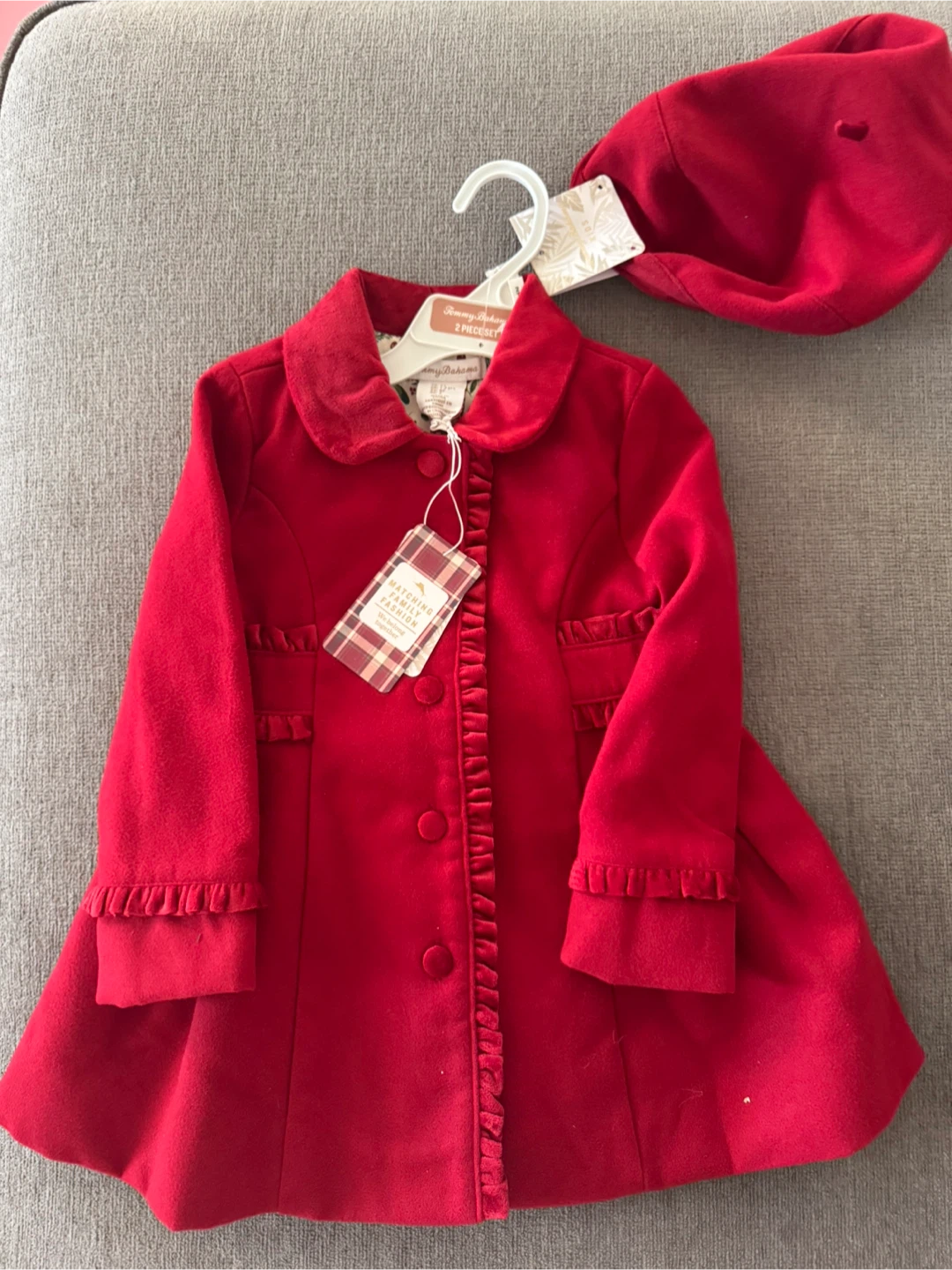 Tommy Bahama Red Coat & Hat Set - New