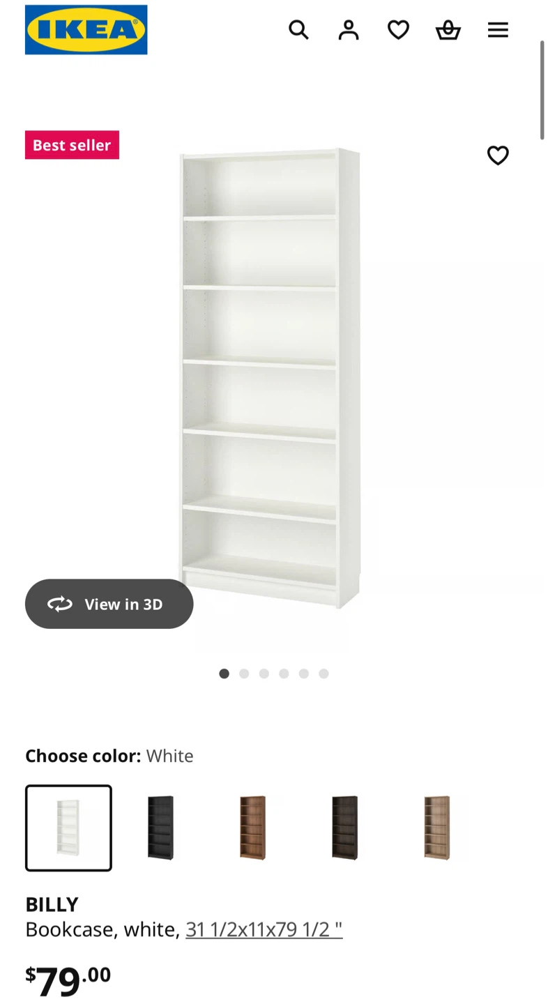 Ikea white bookshelf