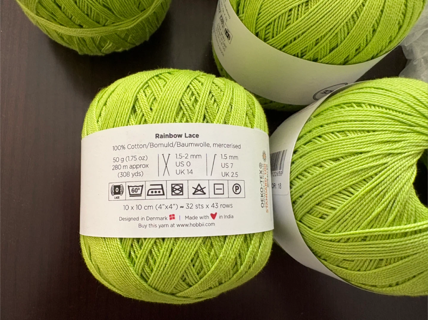 Cotton Lace Yarn – Lime Green