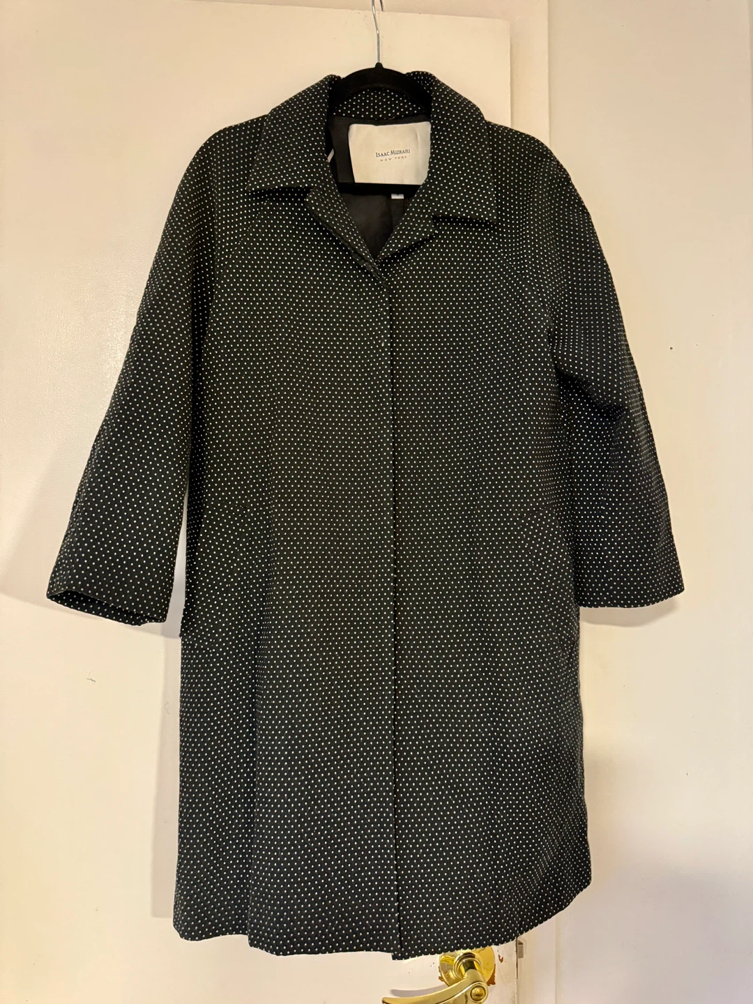 Isaac Mizrahi New York Black/White Polka Dot Coat