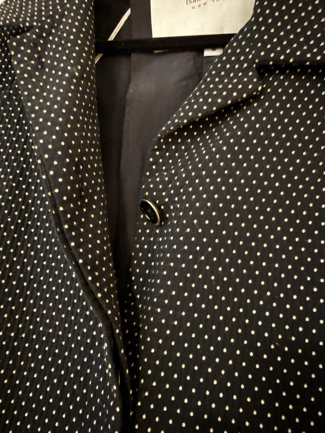Isaac Mizrahi New York Black/White Polka Dot Coat - photo 4