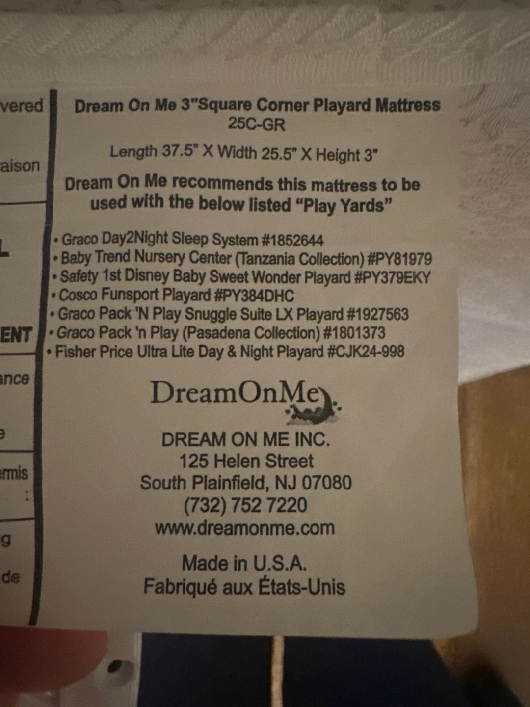 Dream On Me 3" Square Corner Playard Mattress - photo 2