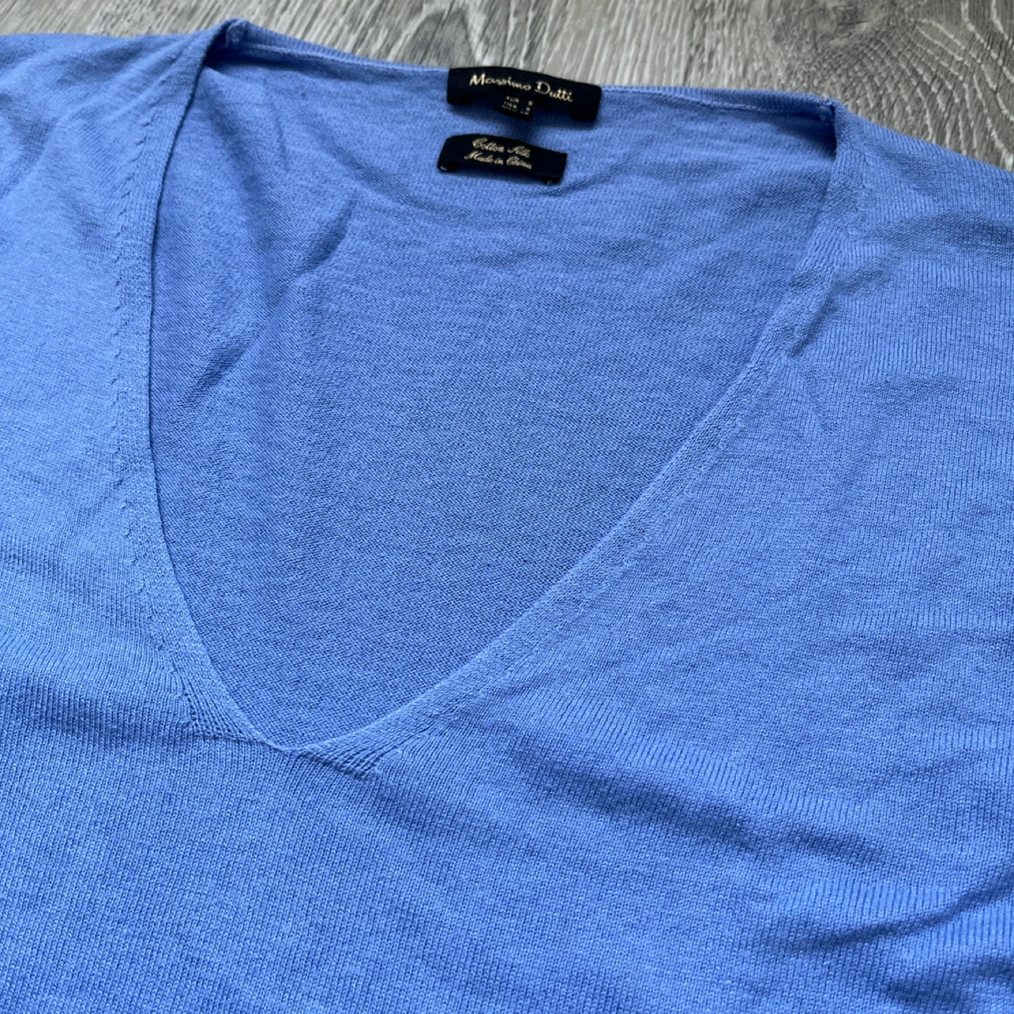 Massimo Dutti Blue Cotton Silk Top - Size S - photo 3