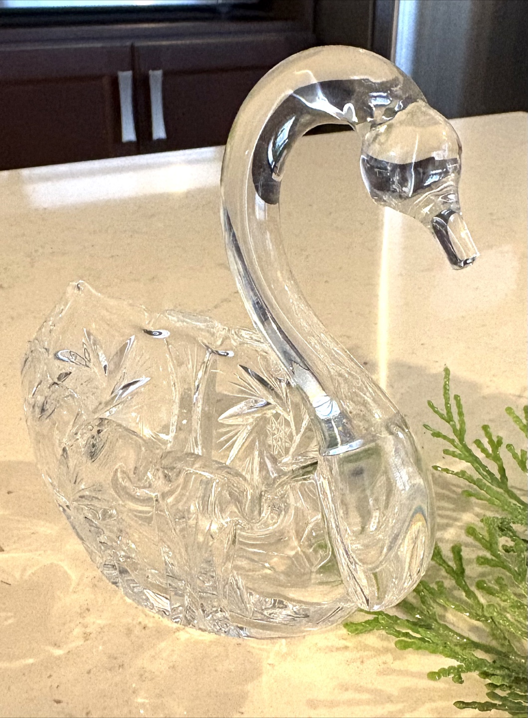 Vintage Crystal Swan Figurine Container - photo 4