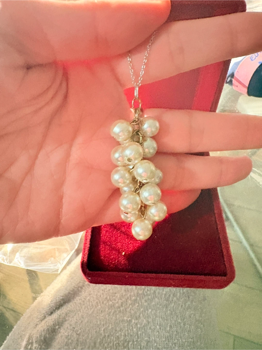 Pearl Cluster Necklace with Box - photo 3