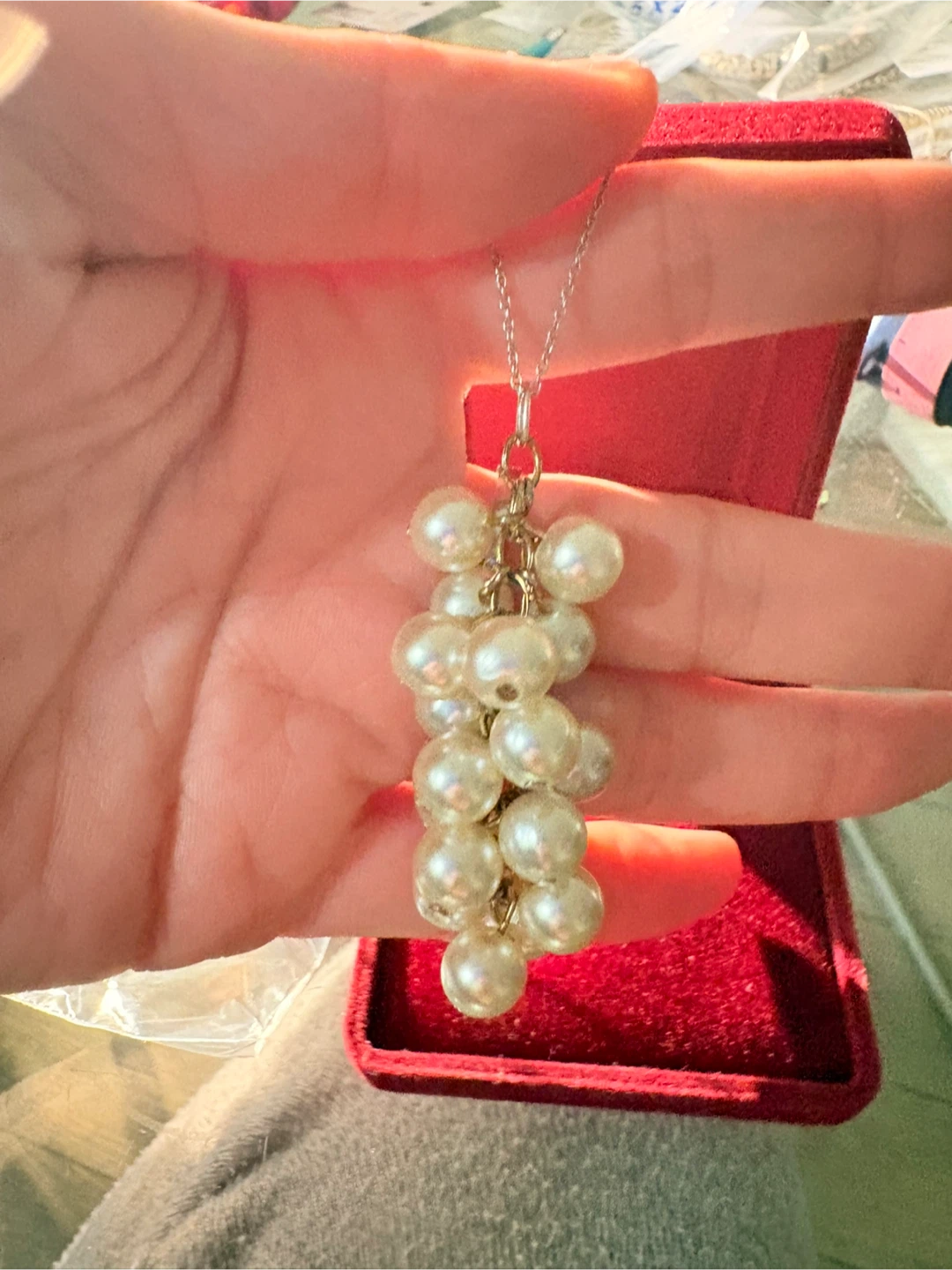 Pearl Cluster Necklace with Box - photo 4