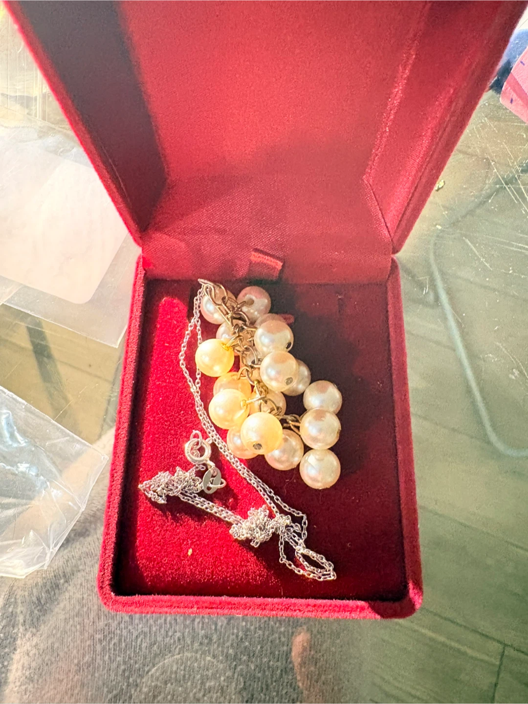 Pearl Cluster Necklace with Box - photo 2