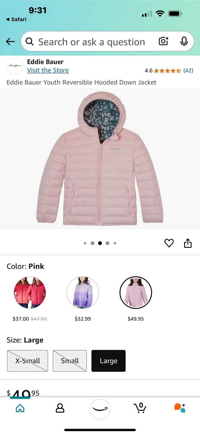 Eddie Bauer Girls Reversible light jackets
