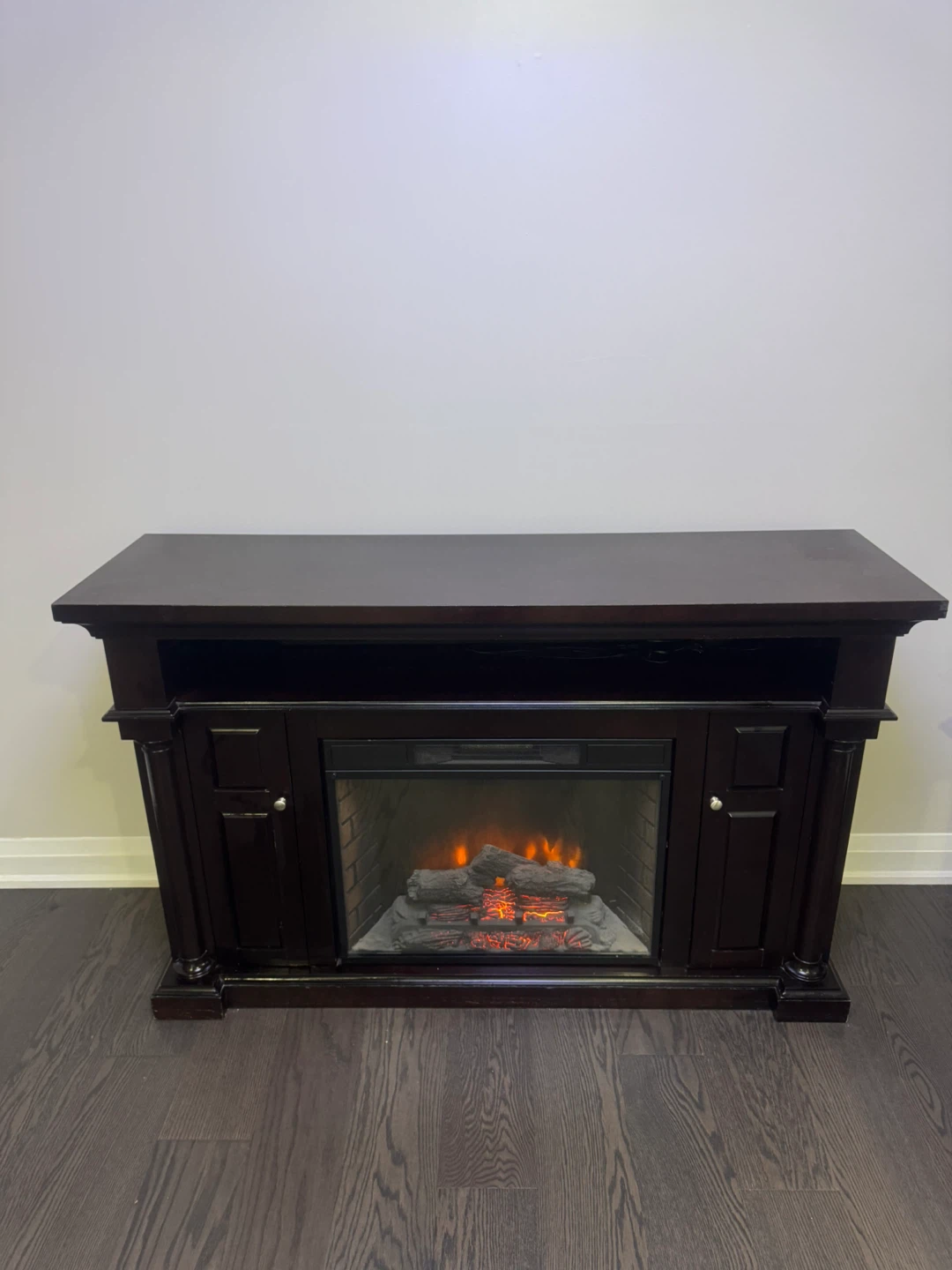Dark Brown Electric Fireplace TV Stand - photo 4