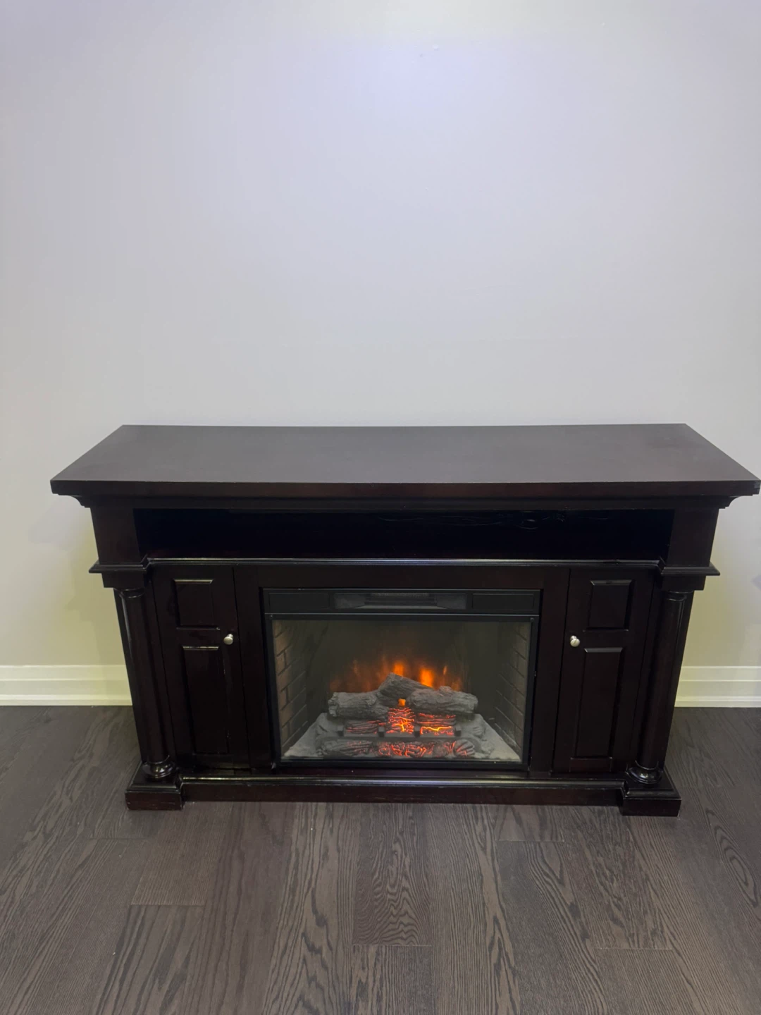 Dark Brown Electric Fireplace TV Stand - photo 3