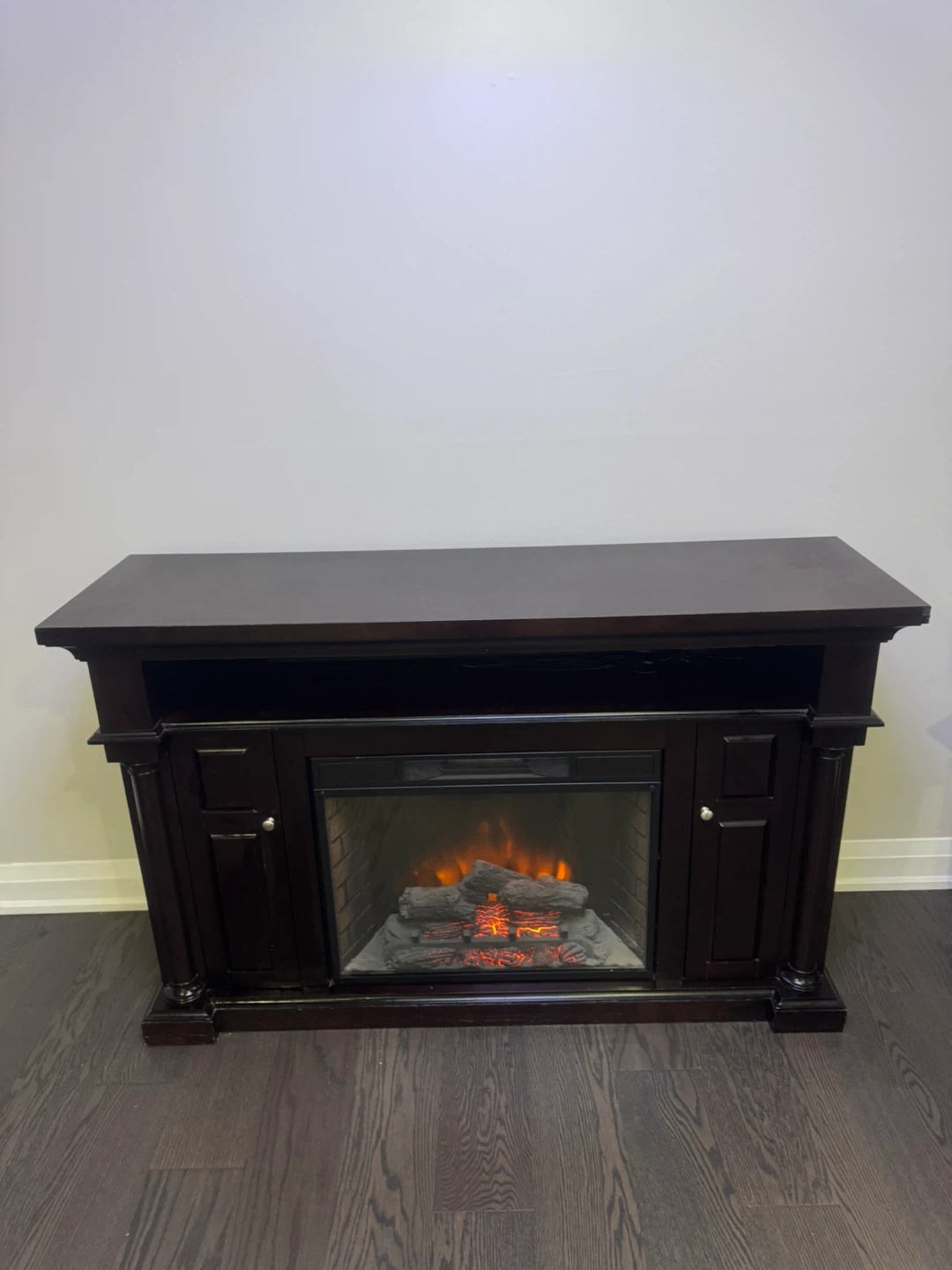 Dark Brown Electric Fireplace TV Stand - photo 5