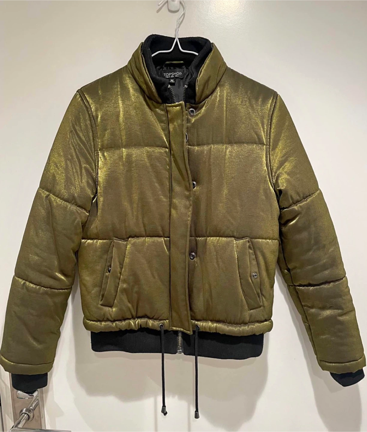 Topshop Gold Puffer Jacket
