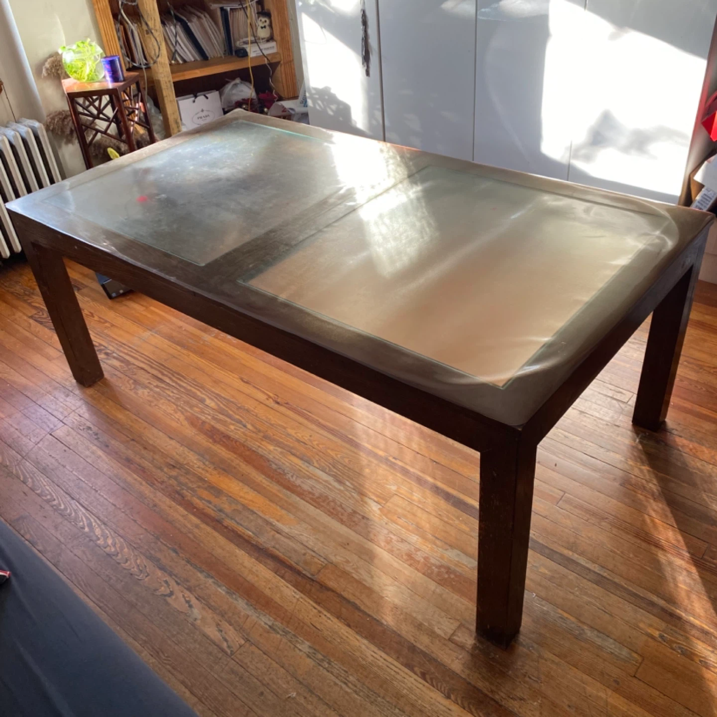 Solid wood and glass dining table - photo 3
