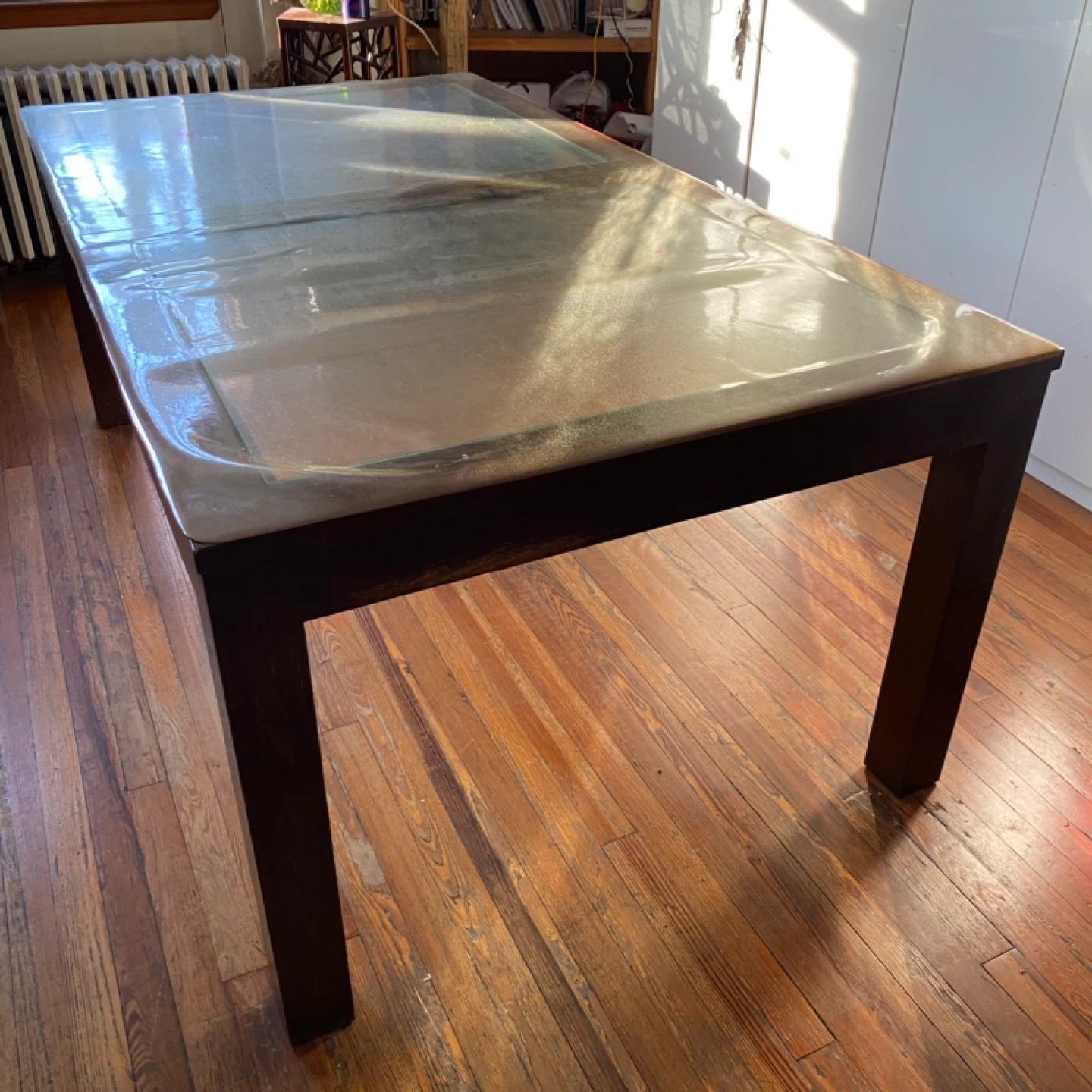 Solid wood and glass dining table - photo 2