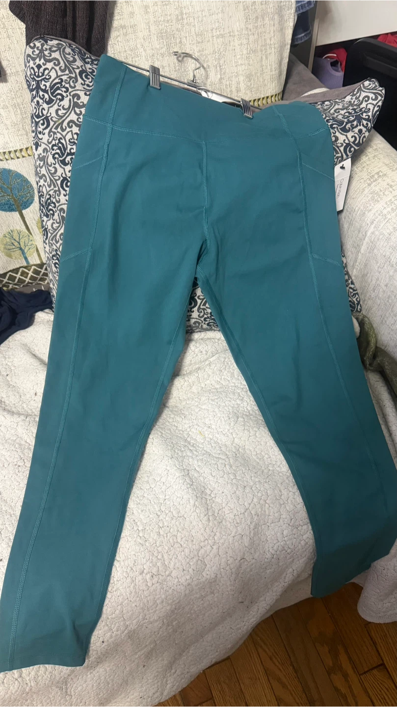 Calvin Klein Performance High Waist Crop Leggings - Teal - photo 3