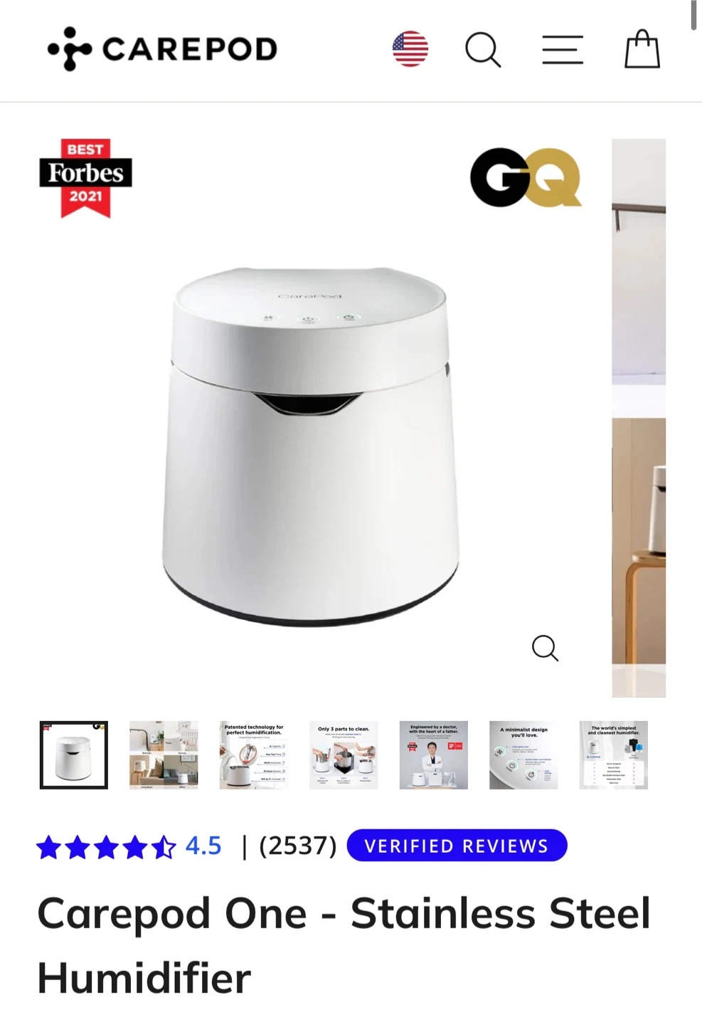 Carepod One Stainless Steel Humidifier