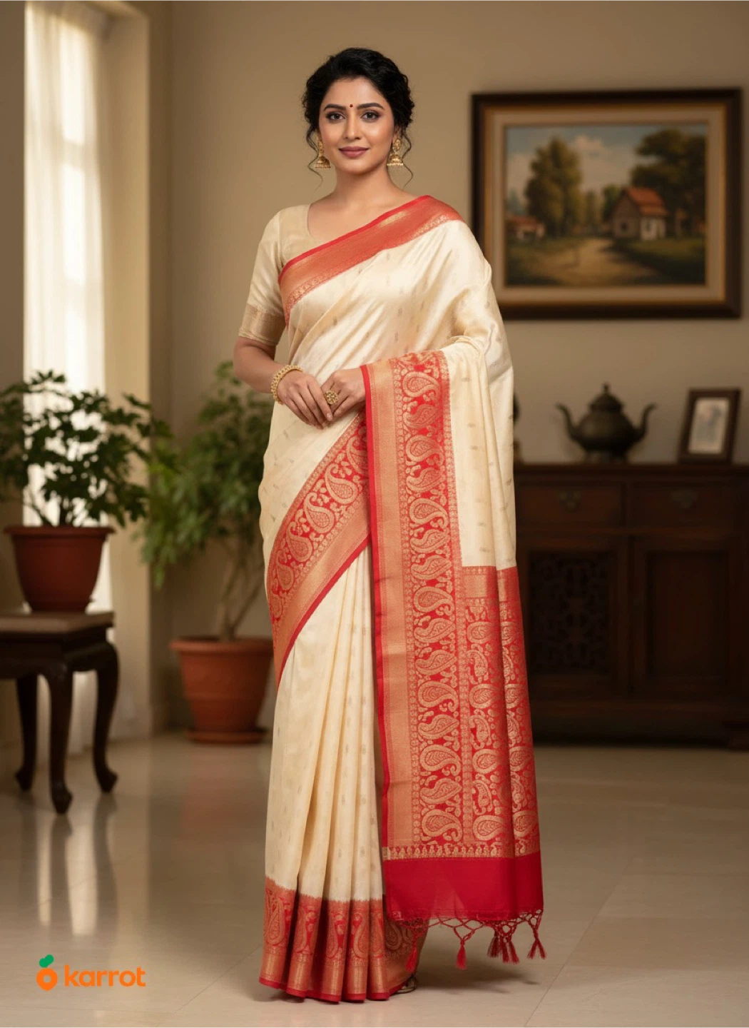 Beautiful katan Saree