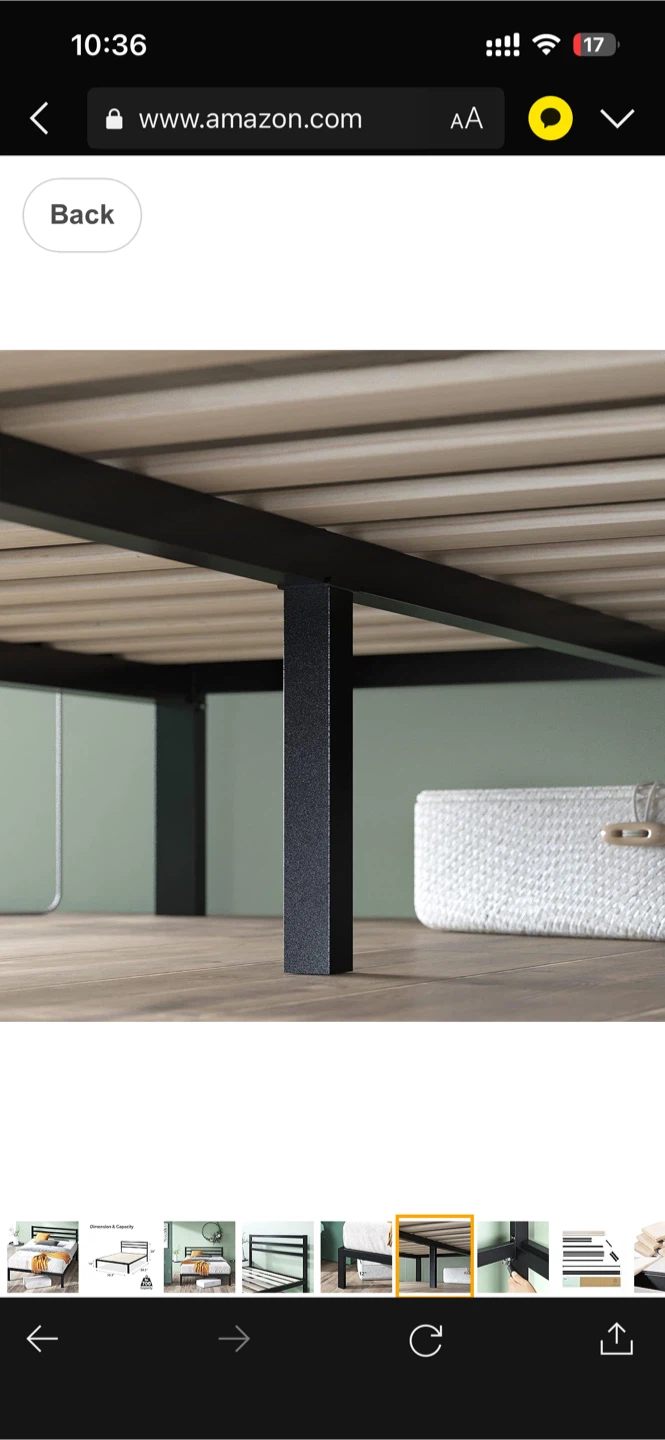 Queen Size Black Metal Bed Frame with Headboard - photo 2