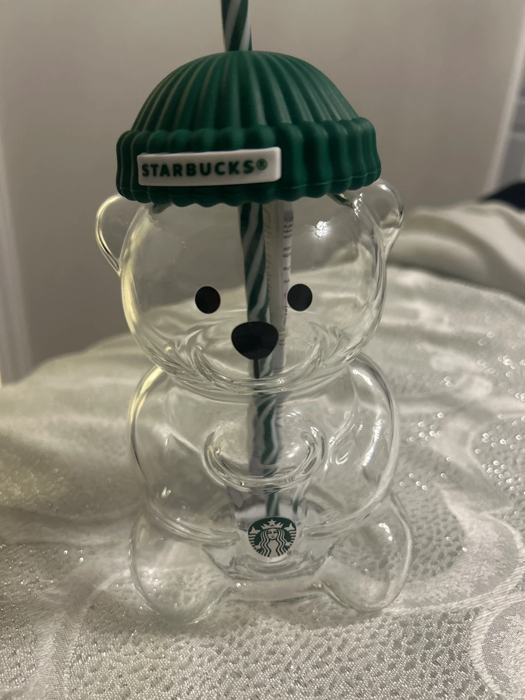 Starbucks Bear Glass with Straw 🥕