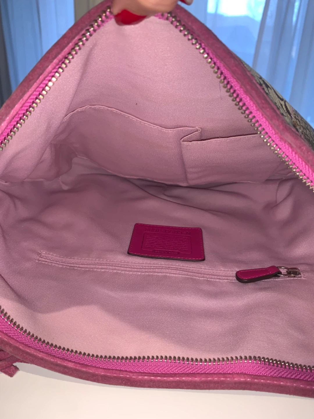 🩷🎀  PRICE FIRM Pink Coach Patchwork Signature Hobo Bag 🎀🩷 - photo 5