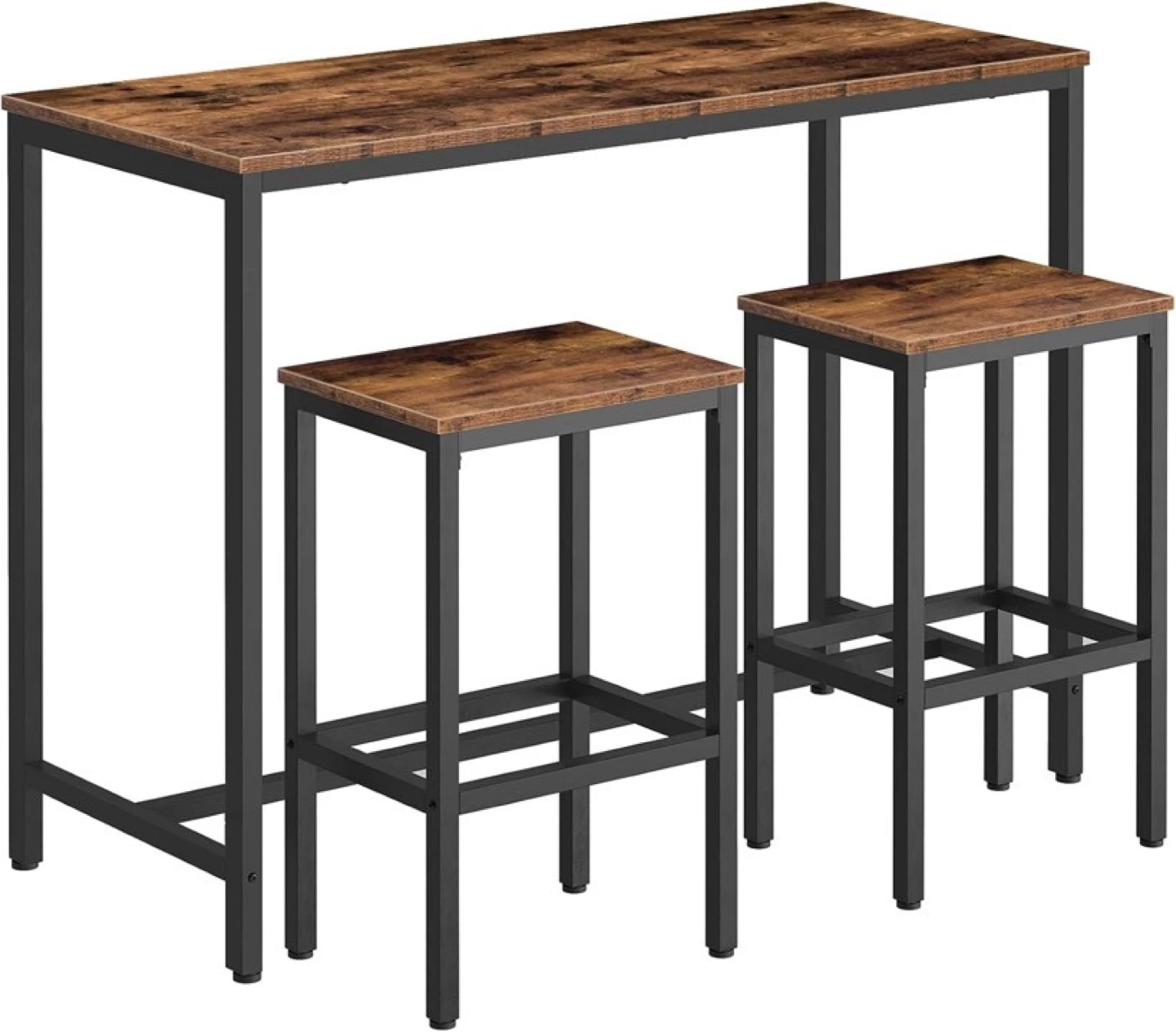 Rustic Brown Bar Table Set w/ 2 Stools - photo 3