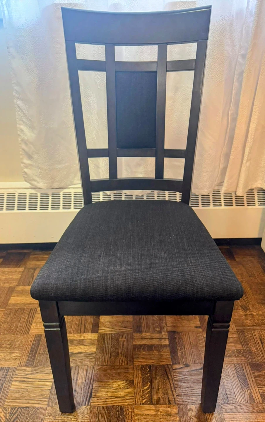 Dining table with chair- Set of 6 - Dark Brown Wood - photo 3