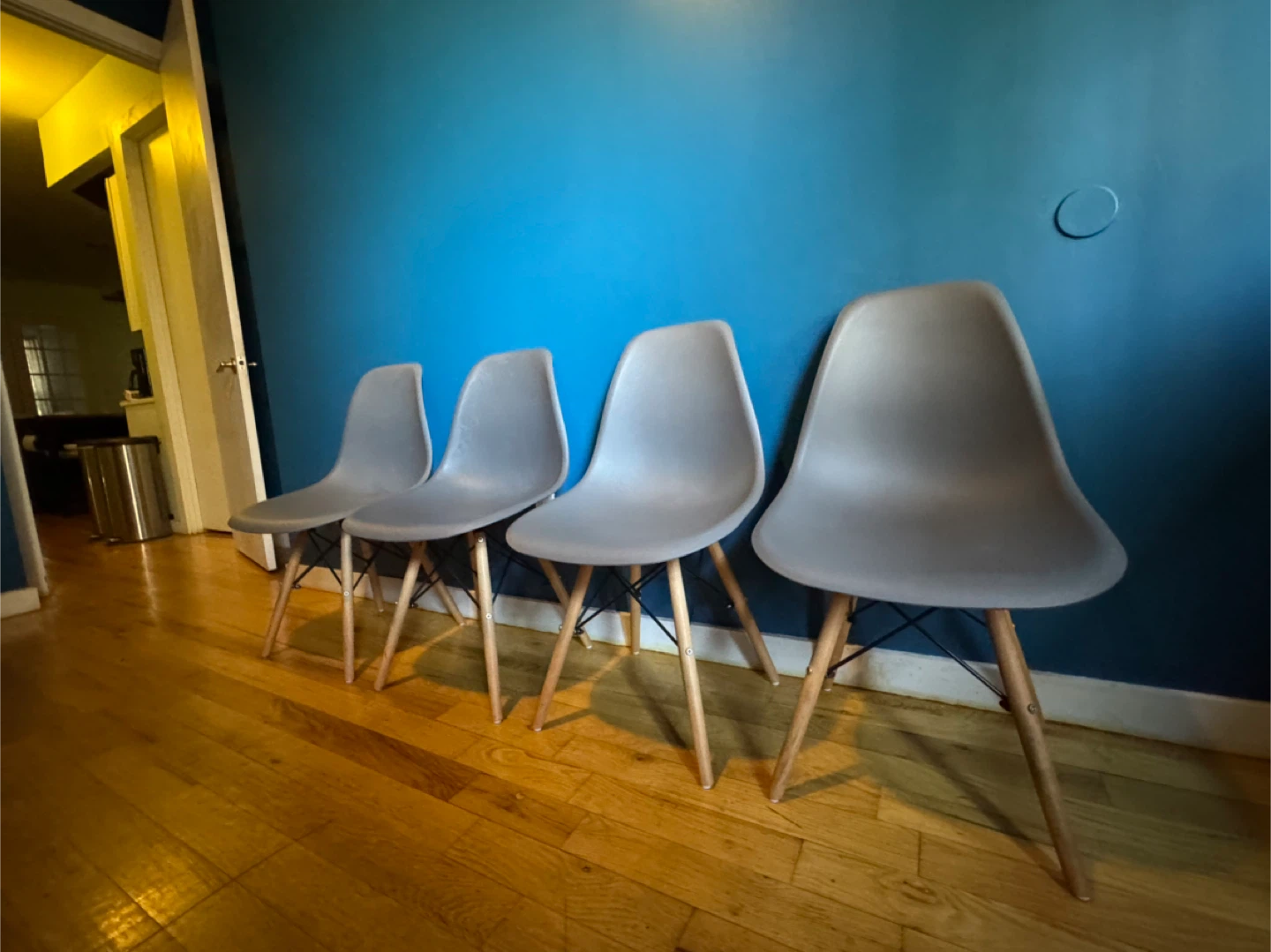 Set of 4 Gray Eames Style Dining Chairs - photo 2
