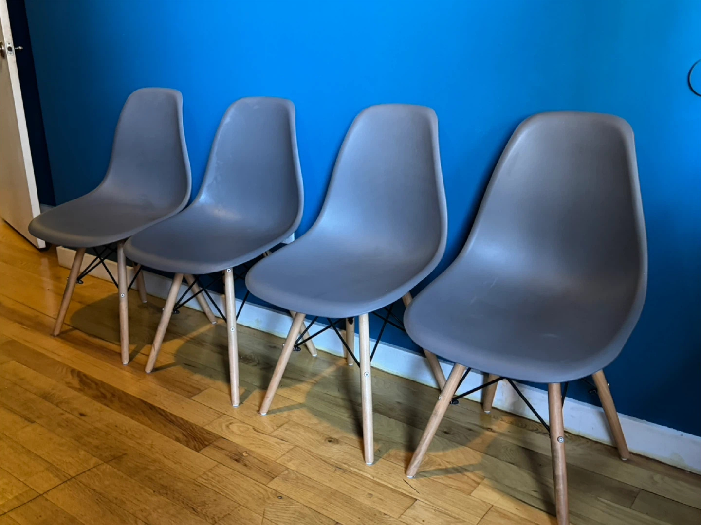 Set of 4 Gray Eames Style Dining Chairs - photo 3