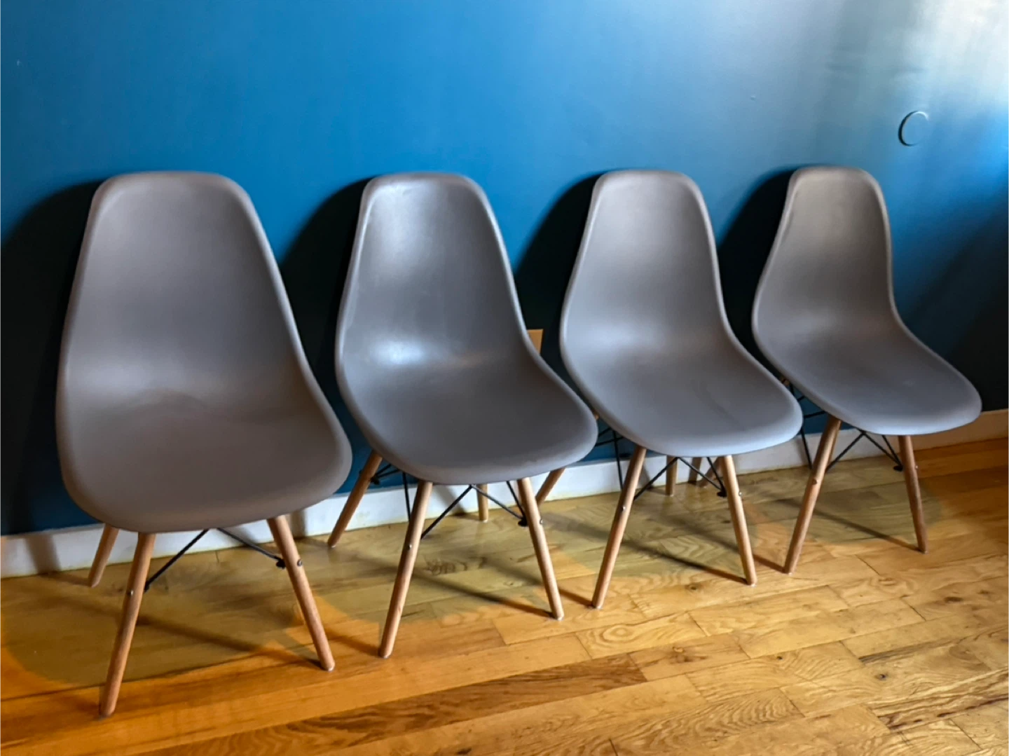 Set of 4 Gray Eames Style Dining Chairs - photo 4