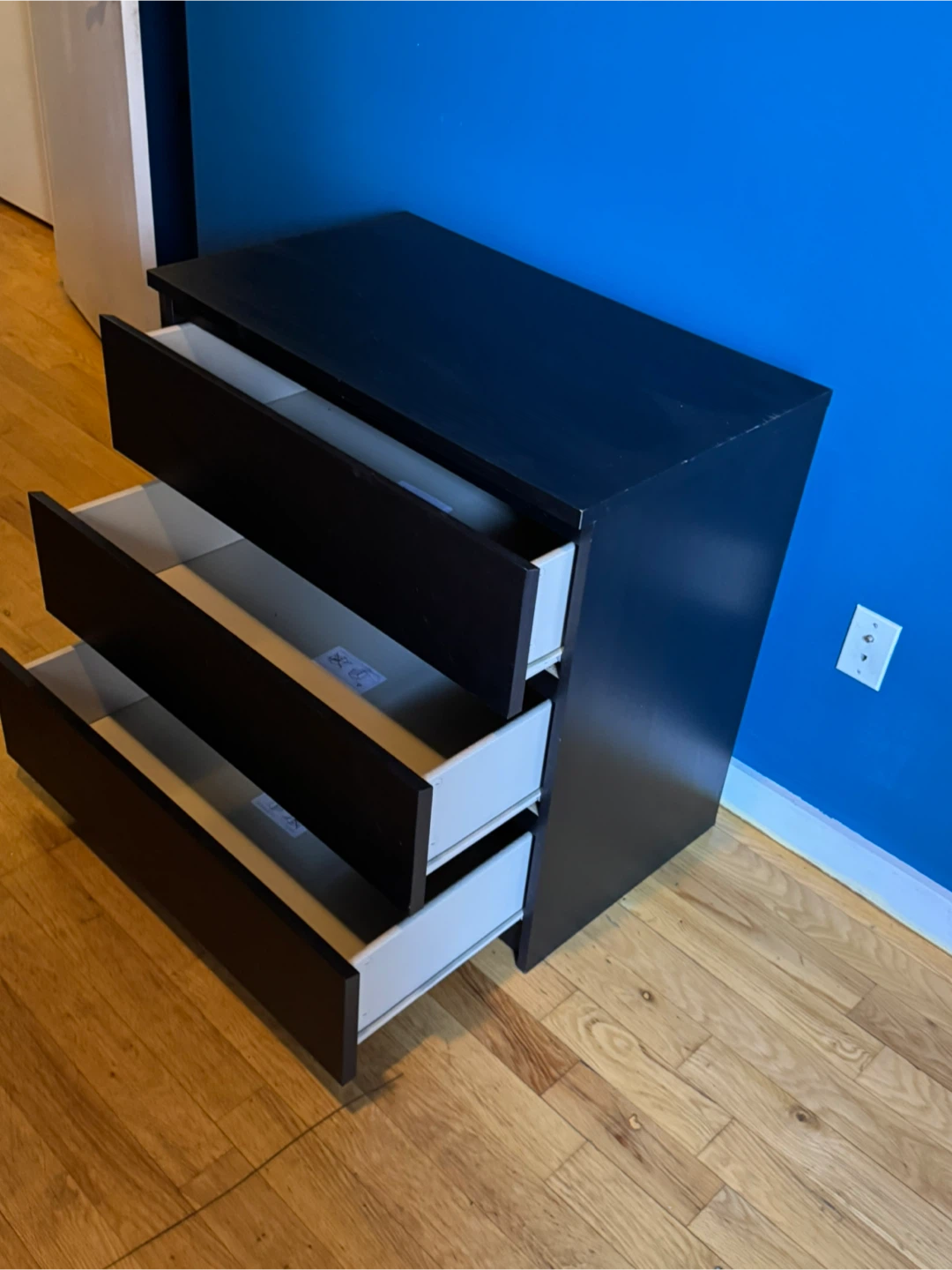 IKEA Malm Black-Brown 3-Drawer Chest