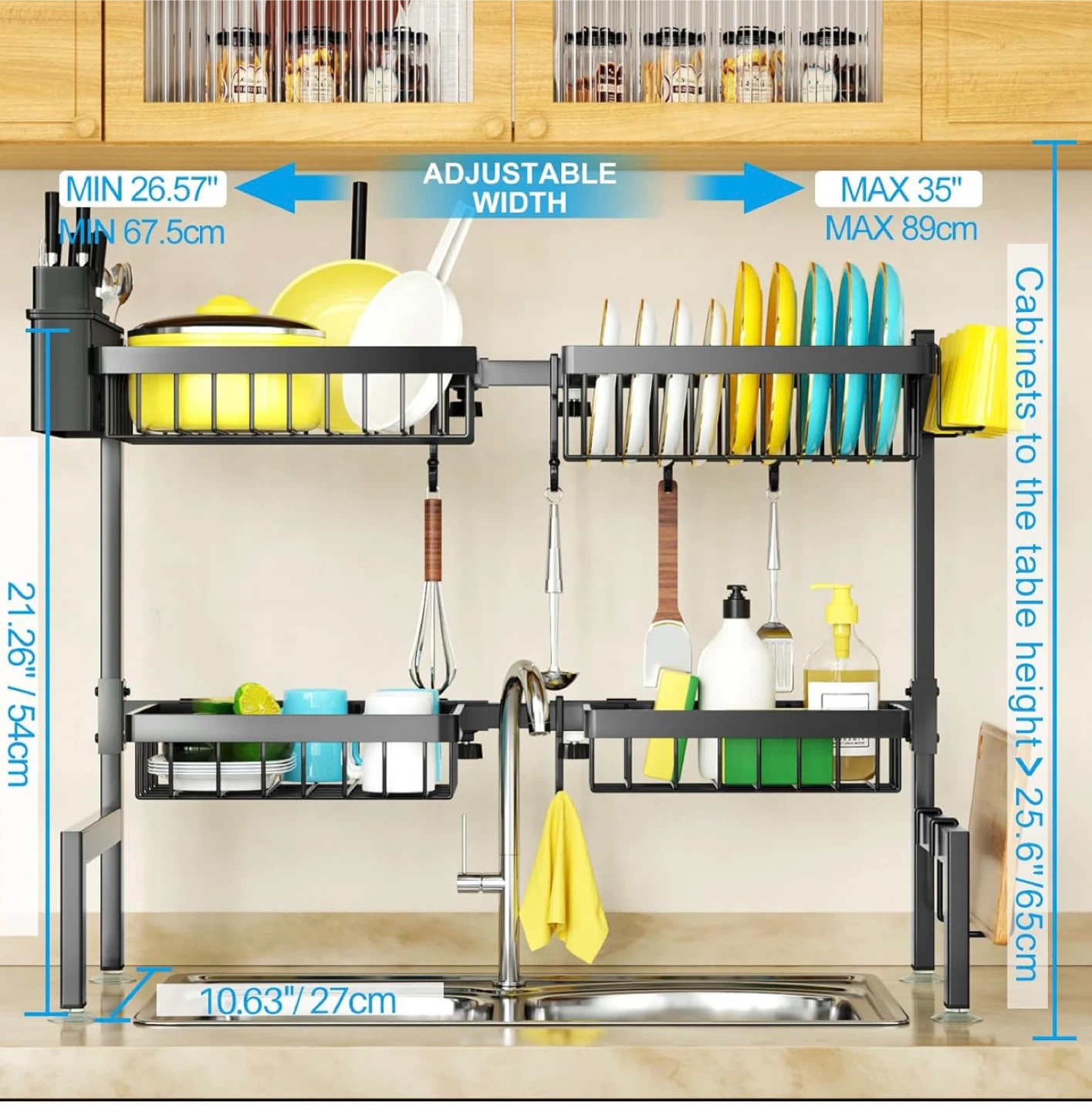 Adjustable Over Sink Dish Drying Rack