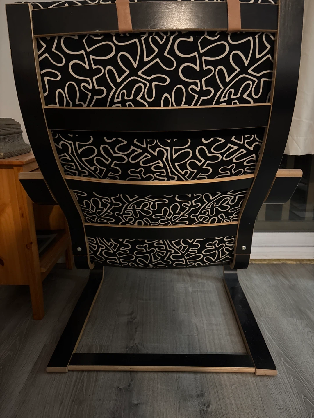 IKEA Poang Chair - Black Frame, Patterned Cushion - photo 2
