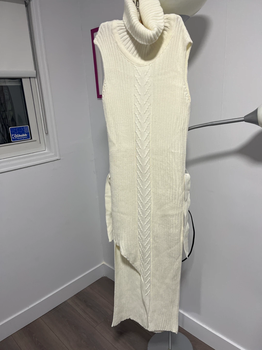 Cream Sleeveless Knit Dress
